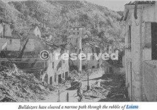 Bulldozers have cleared a narrow path through the rubble of Loiano passo della futa_loiano